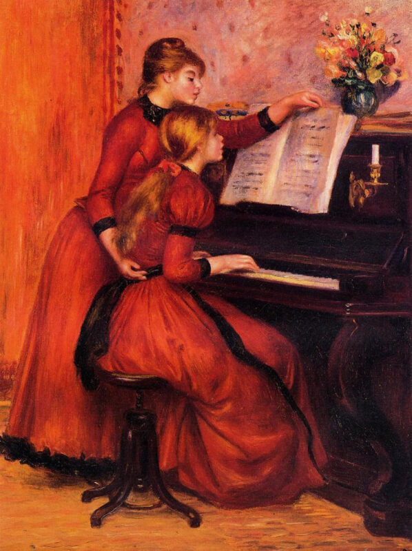 The Piano Lesson (1889) - Pierre-Auguste Renoir Tablo