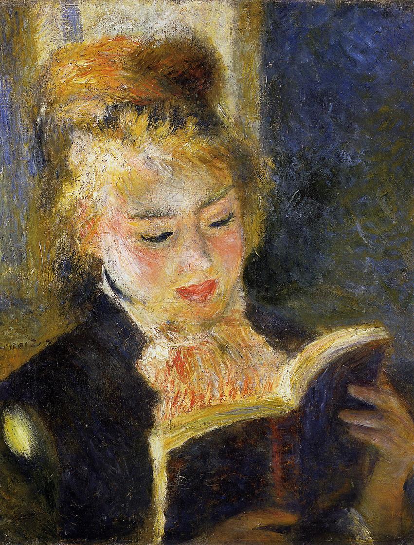 The Reader (Young Woman Reading a Book) (1875) – Pierre-Auguste Renoir Tablo