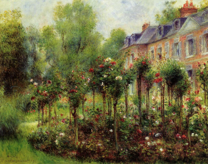 The Rose Garden at Wargemont (1879) - Pierre-Auguste Renoir Tablo