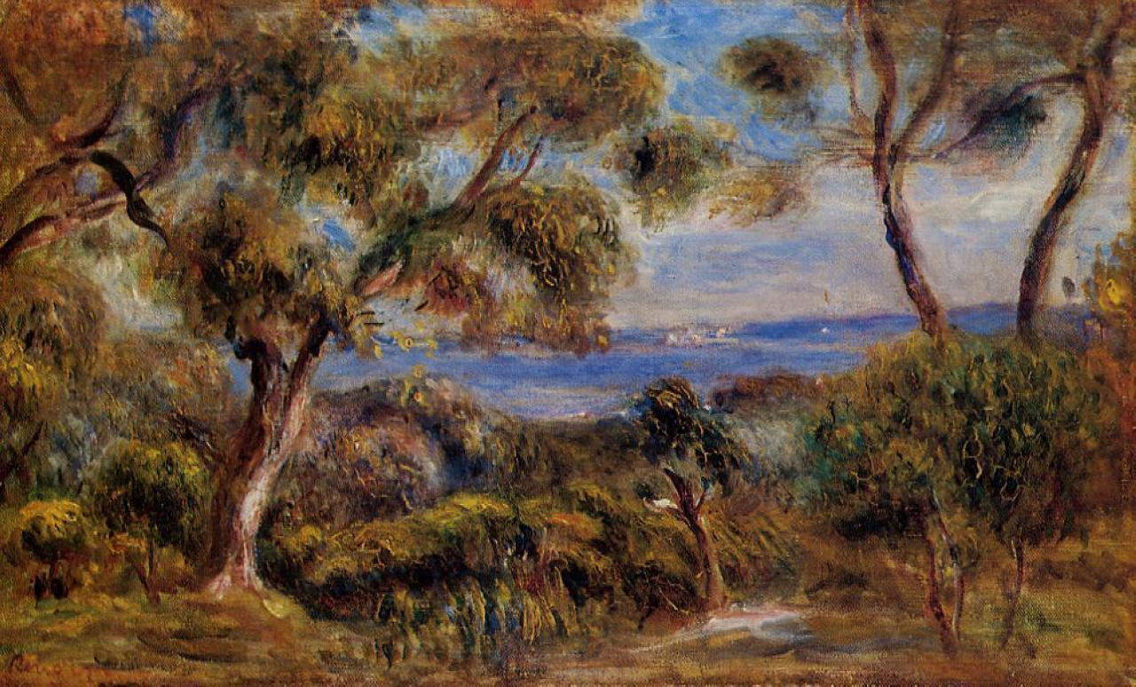 The Sea at Cagnes (1910) - Pierre-Auguste Renoir Tablo