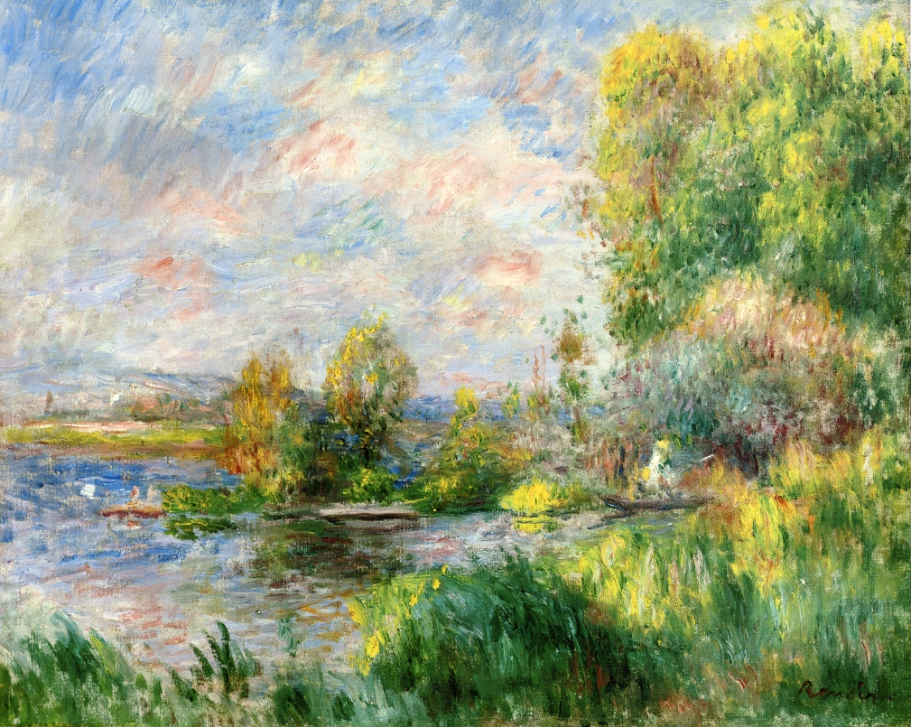 The Seine at Bougival (1879) - Pierre-Auguste Renoir Tablo