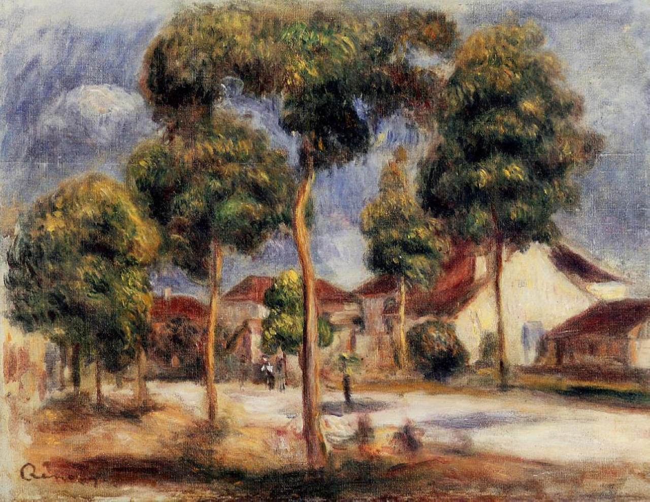 The Sunny Street (1900) - Pierre-Auguste Renoir Tablo