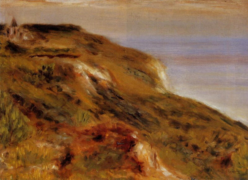 The Varangeville Church and the Cliffs (1880) - Pierre-Auguste Renoir Tablo