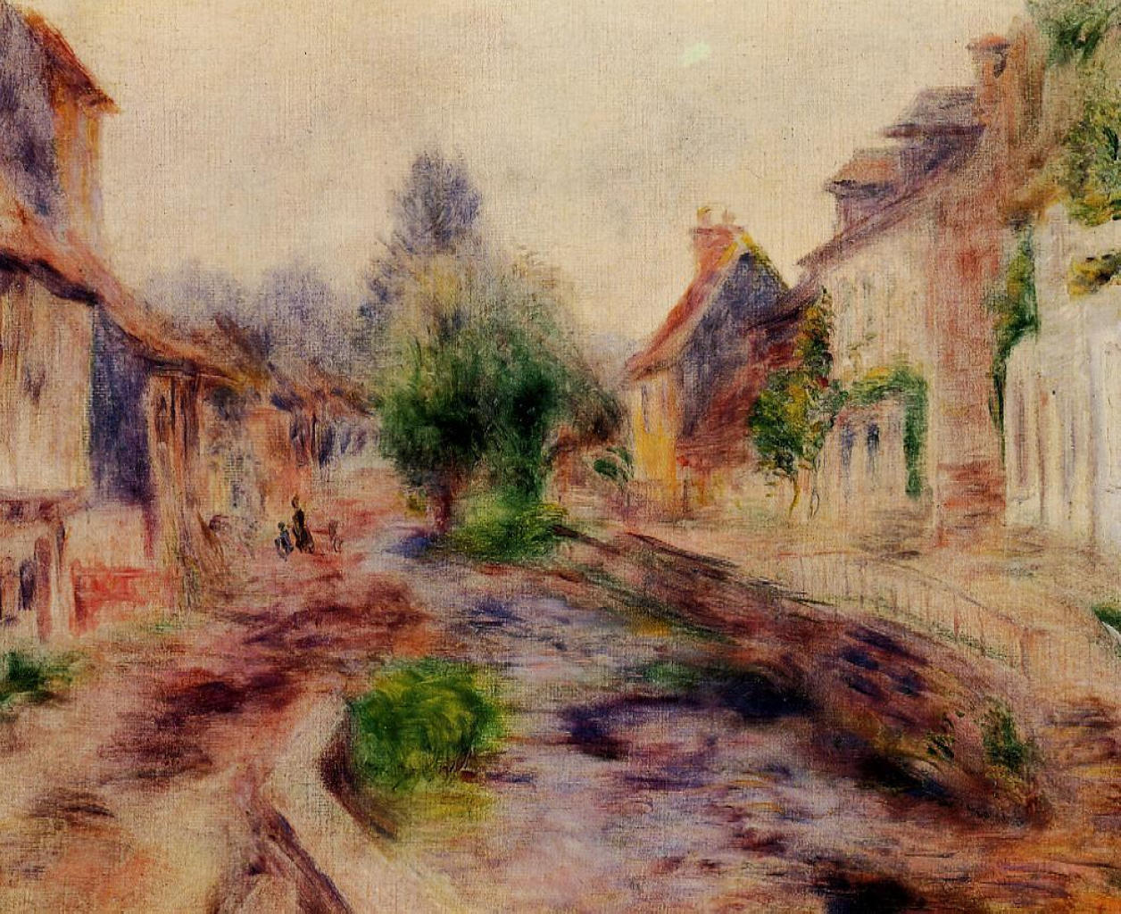 The Village - Pierre-Auguste Renoir Tablo