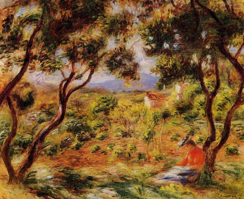 The Vineyards of Cagnes (1906) - Pierre-Auguste Renoir Tablo
