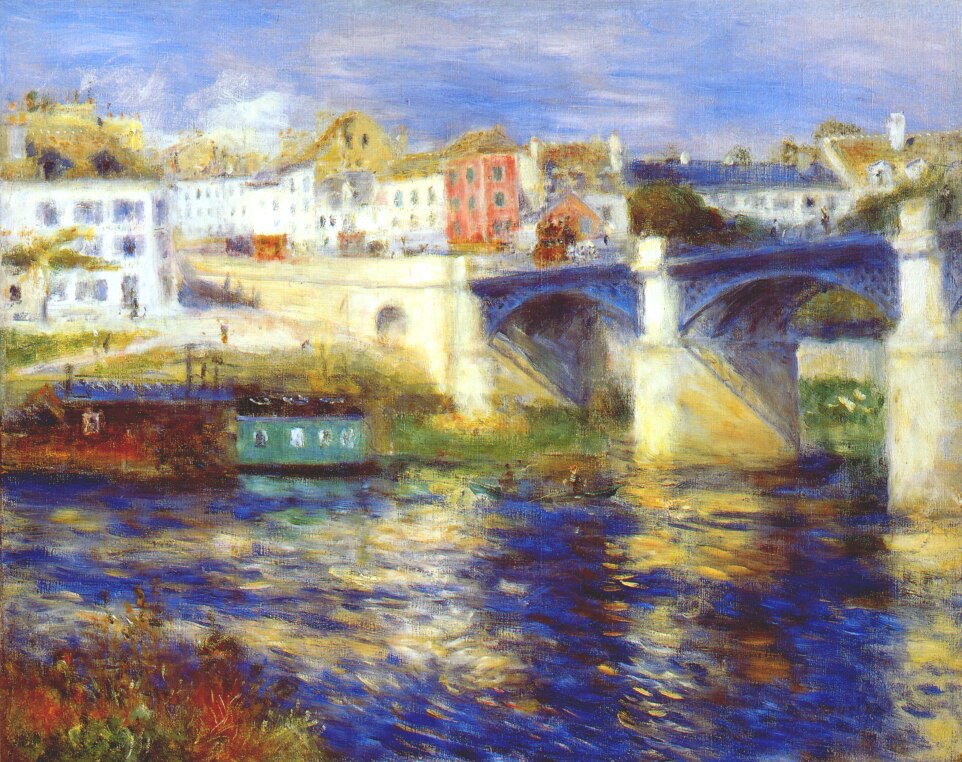 The bridge at chatou (1875) - Pierre-Auguste Renoir Tablo