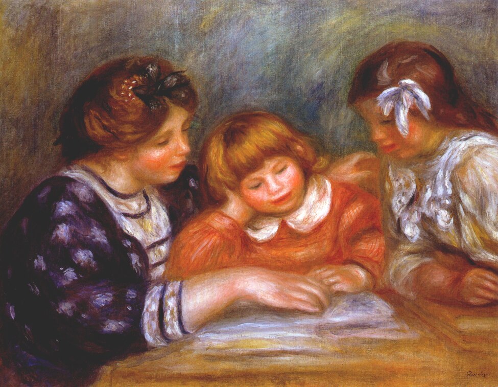 The lesson (1906) - Pierre-Auguste Renoir Tablo