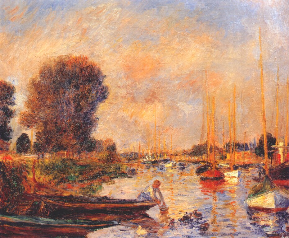 The seine at argenteuil (1888) – Pierre-Auguste Renoir Tablo