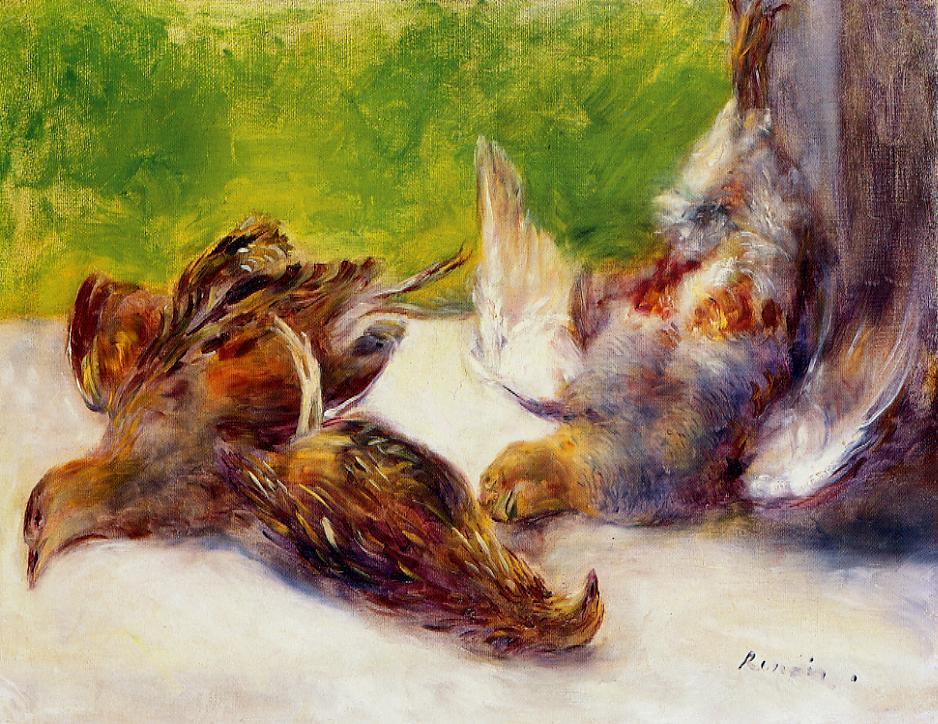 Three Partridges (1880) - Pierre-Auguste Renoir Tablo