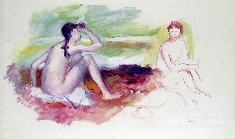 Two Bathers - Pierre-Auguste Renoir Tablo