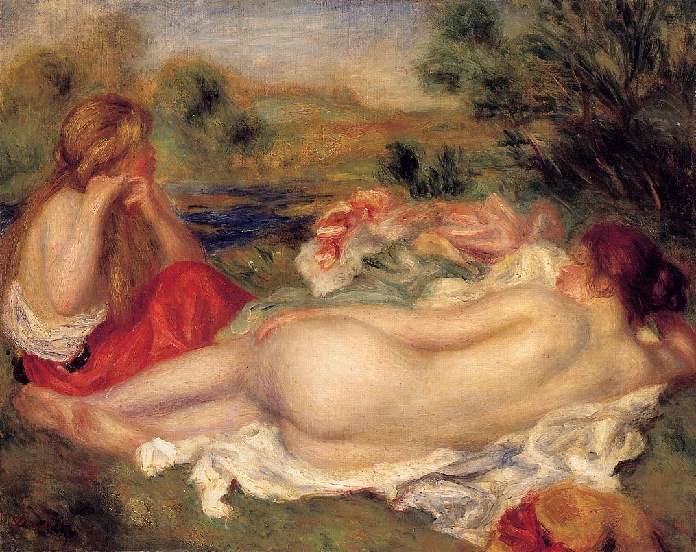 Two Bathers (1896) - Pierre-Auguste Renoir Tablo