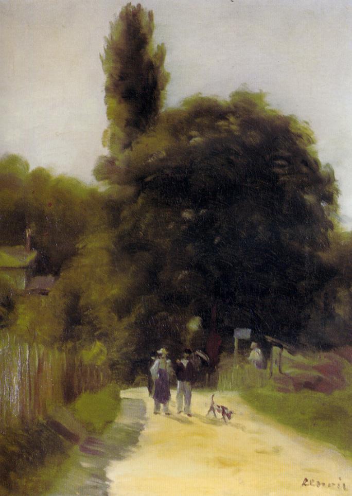 Two Figures in a Landscape (1865) - Pierre-Auguste Renoir Tablo