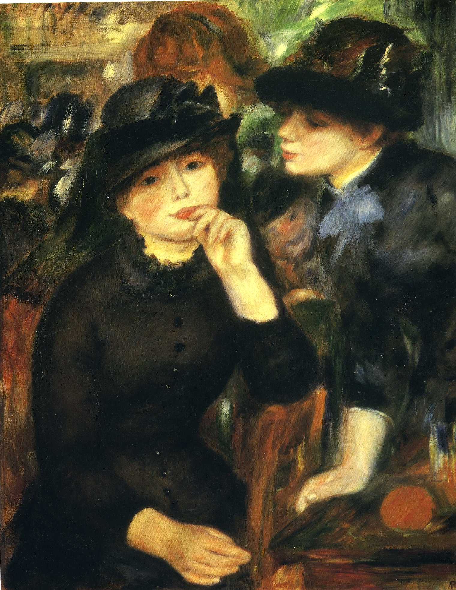 Two Girls in Black (1881) - Pierre-Auguste Renoir Tablo