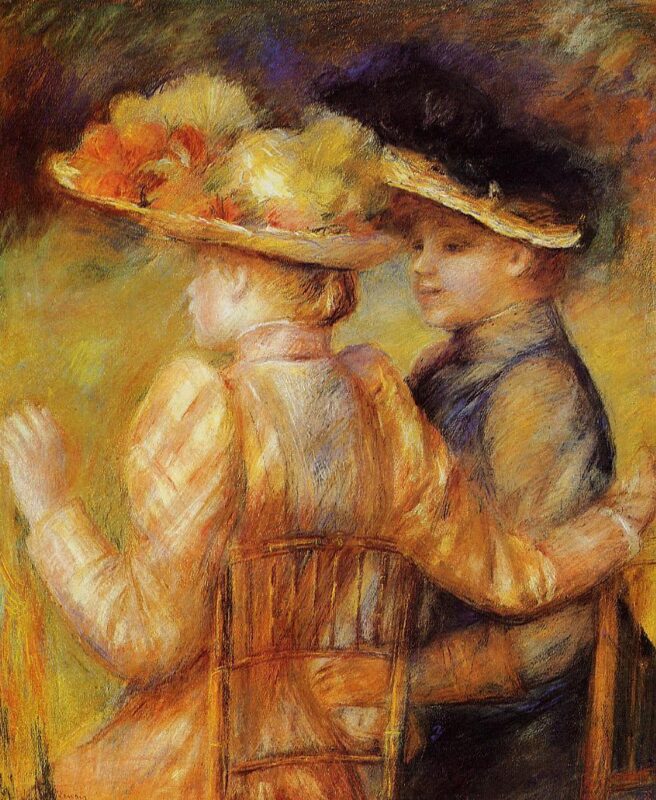 Two Women in a Garden (1895) - Pierre-Auguste Renoir Tablo