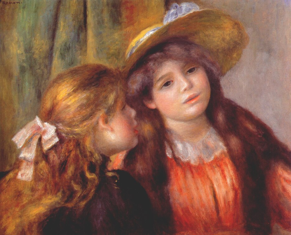 Two girls (1890) - Pierre-Auguste Renoir Tablo