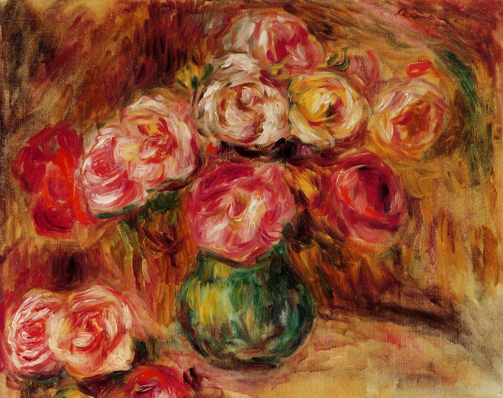 Vase of Flowers - Pierre-Auguste Renoir Tablo