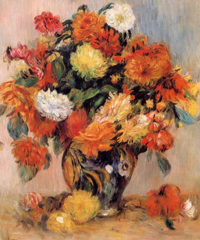 Vase of Flowers (1884) - Pierre-Auguste Renoir Tablo