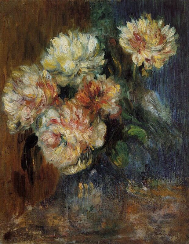 Vase of Peonies (1890) - Pierre-Auguste Renoir Tablo