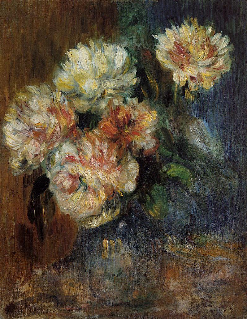Vase of Peonies (1890) - Pierre-Auguste Renoir Tablo