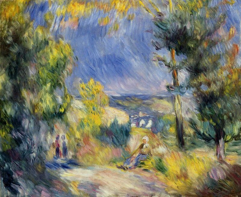 View Close to Antibes (1889) - Pierre-Auguste Renoir Tablo