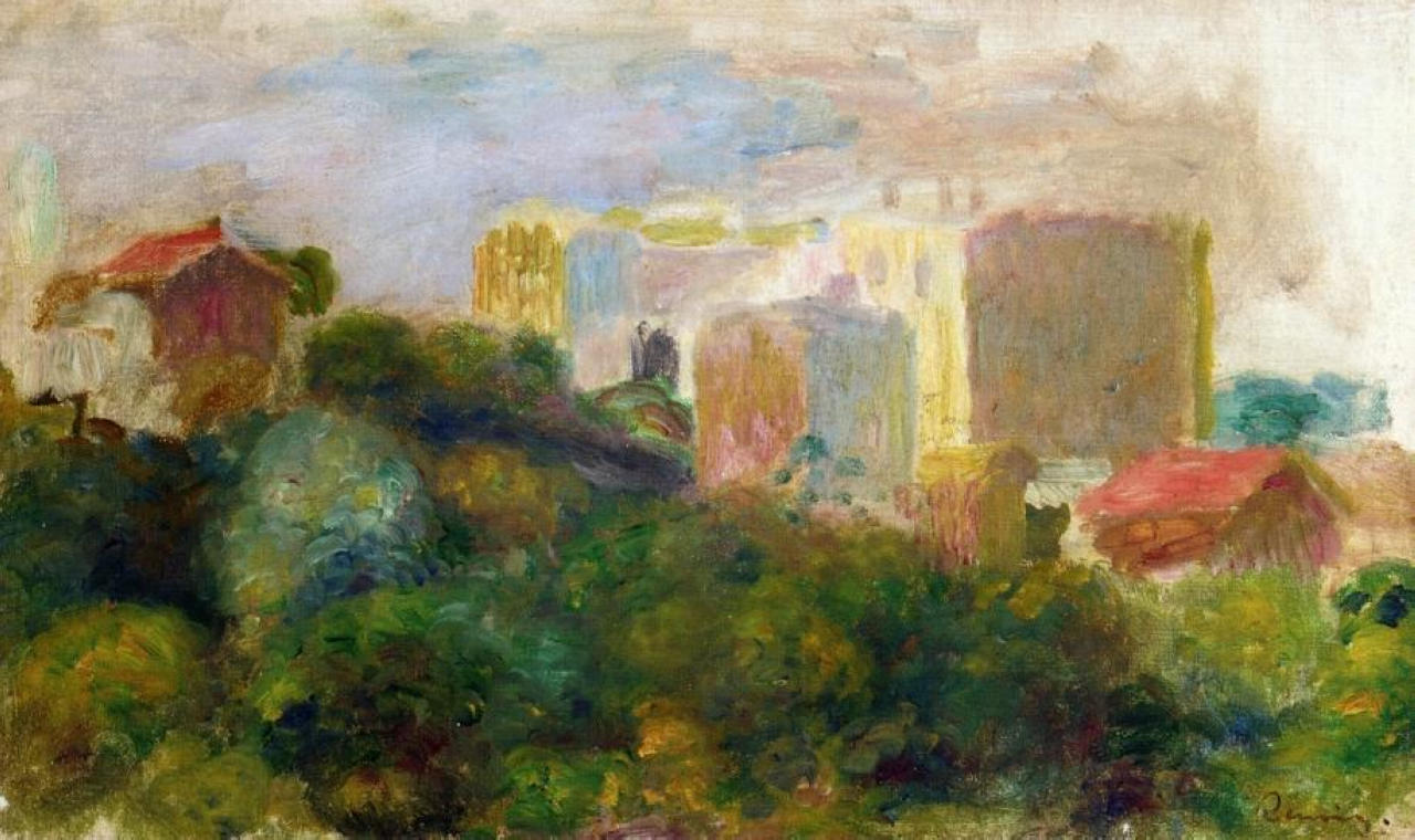 View from Renoir's Garden in Montmartre - Pierre-Auguste Renoir Tablo