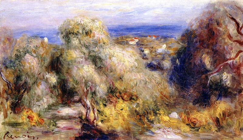 View of Cannet (1898) - Pierre-Auguste Renoir Tablo