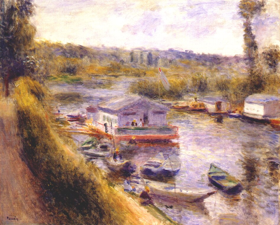 Washhouse at lower meudon (1875) - Pierre-Auguste Renoir Tablo