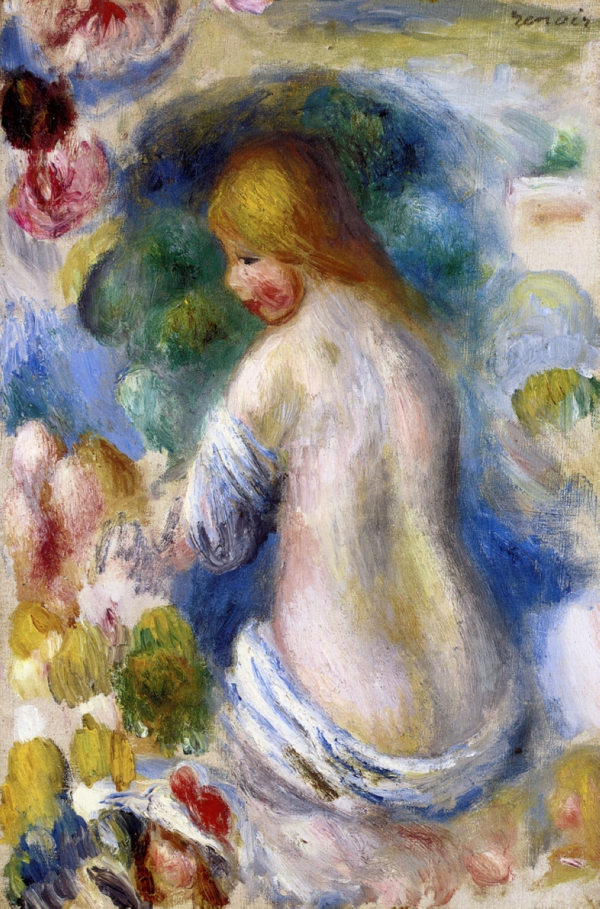 Woman's Nude Torso - Pierre-Auguste Renoir Tablo