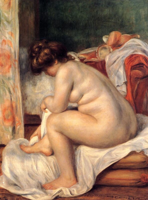 Woman After Bathing (1896) - Pierre-Auguste Renoir Tablo