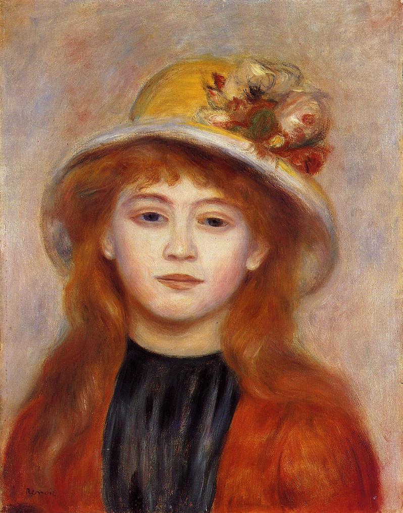 Woman Wearing a Hat (1889) - Pierre-Auguste Renoir Tablo