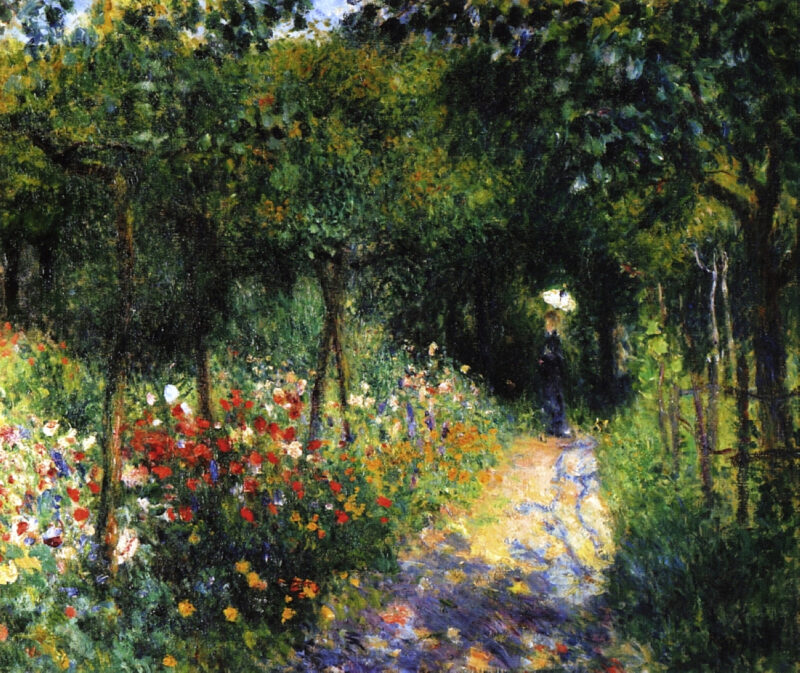 Woman at the Garden (1873) - Pierre-Auguste Renoir Tablo