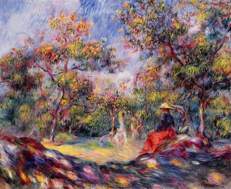 Woman in a Landscape – Pierre-Auguste Renoir Tablo