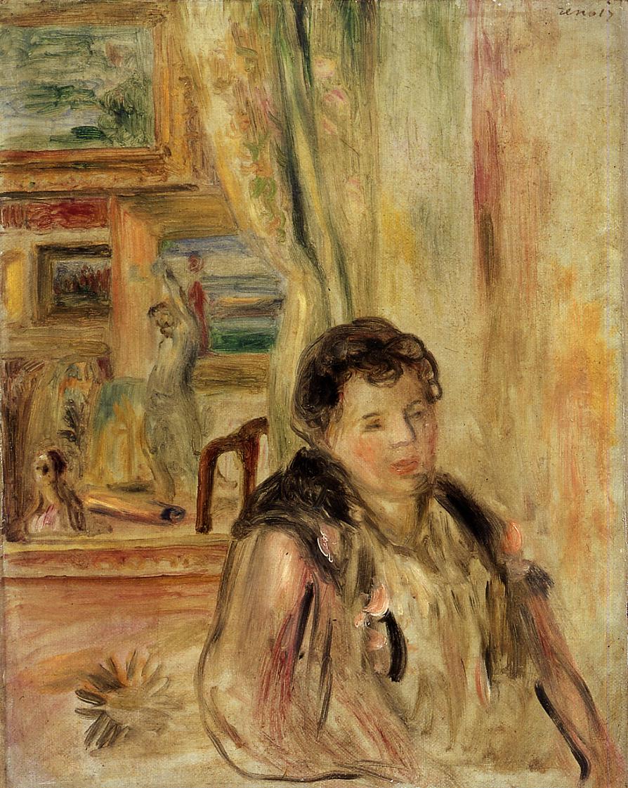 Woman in an Interior - Pierre-Auguste Renoir Tablo