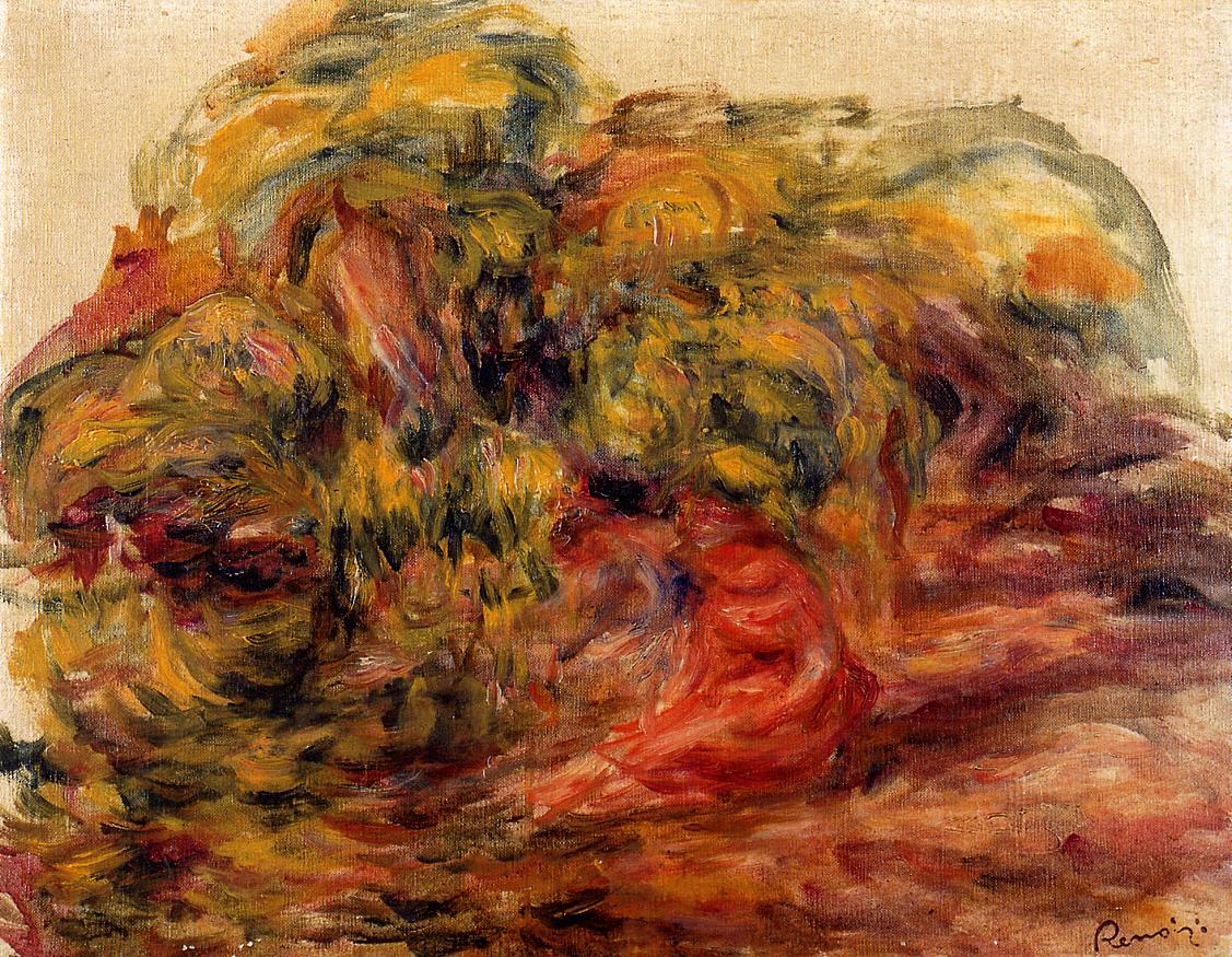 Woman in the Garden at Collettes (1919) - Pierre-Auguste Renoir Tablo