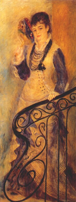 Woman on a Staircase (1876) – Pierre-Auguste Renoir Tablo