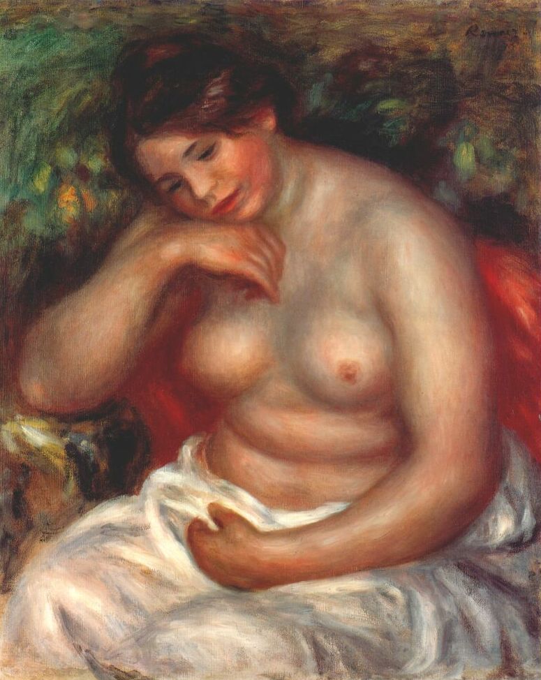Woman sleeping (1900) - Pierre-Auguste Renoir Tablo