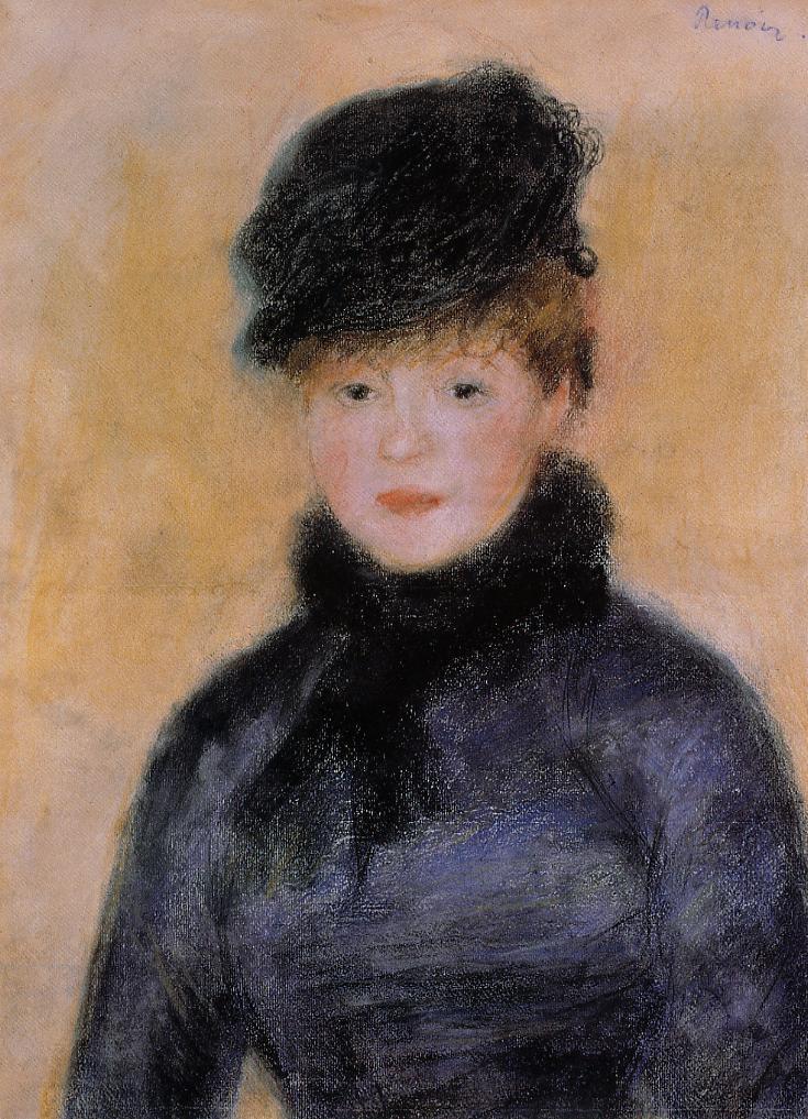 Woman with a Blue Blouse (1882) - Pierre-Auguste Renoir Tablo