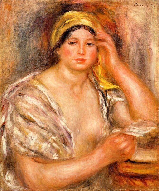 Woman with a Yellow Turban (1917) - Pierre-Auguste Renoir Tablo