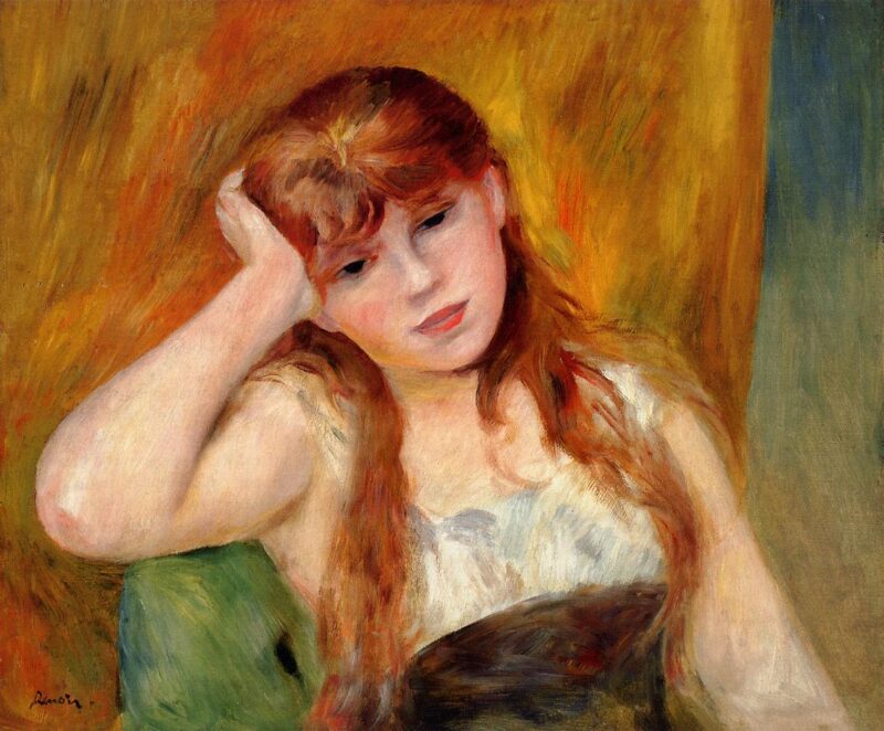 Young Blond Woman (1886) - Pierre-Auguste Renoir Tablo