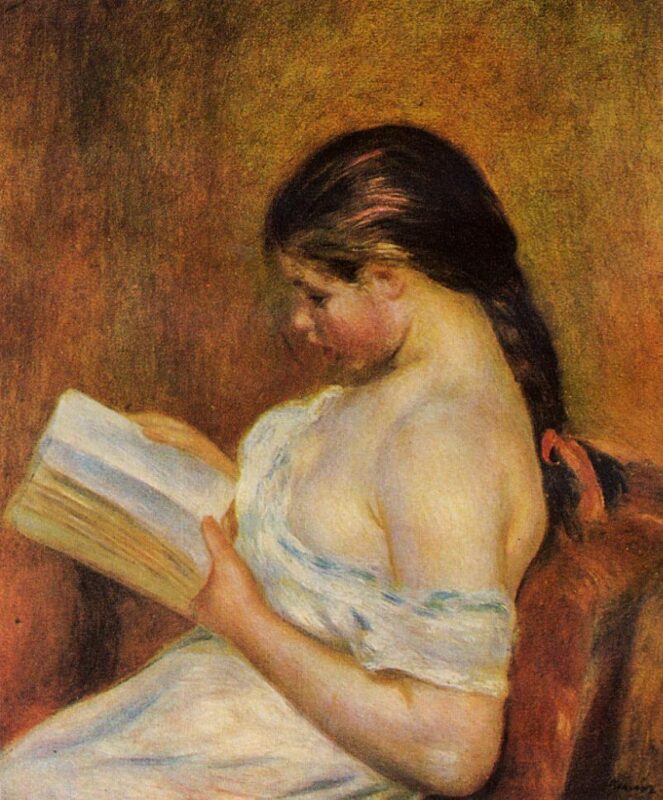 Young Girl Reading (1891) – Pierre-Auguste Renoir Tablo