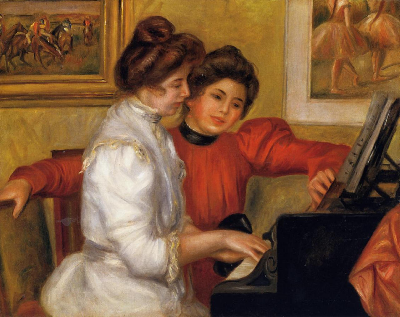 Young Girls at the Piano (1892) - Pierre-Auguste Renoir Tablo