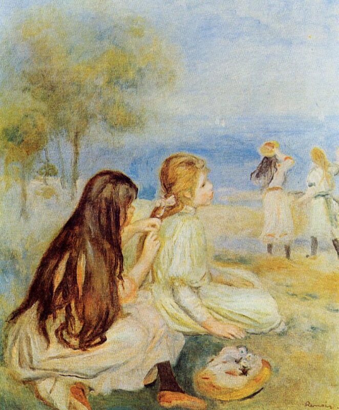 Young Girls by the Sea (1894) - Pierre-Auguste Renoir Tablo