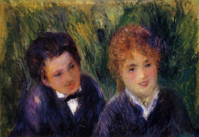 Young Man and Young Woman (1876) - Pierre-Auguste Renoir Tablo