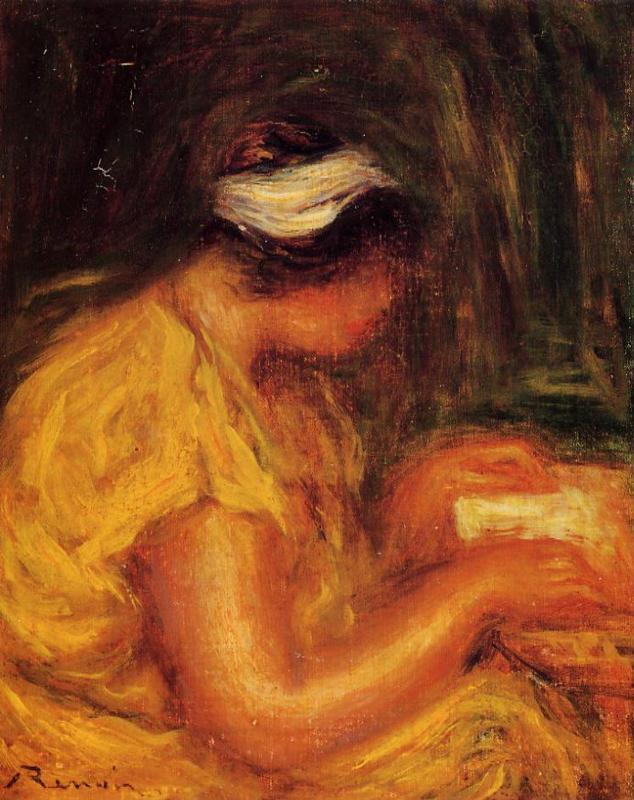 Young Woman Reading – Pierre-Auguste Renoir Tablo