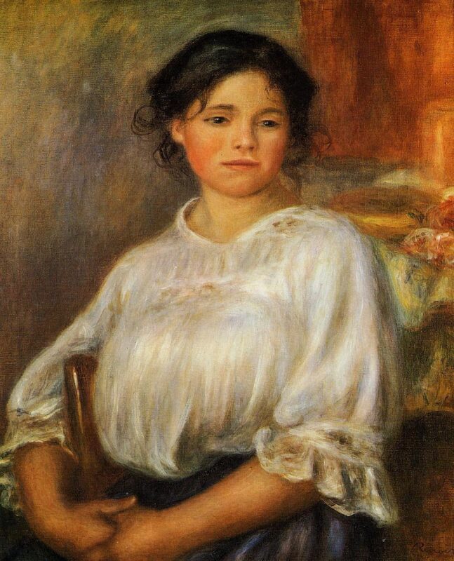 Young Woman Seated (1909) - Pierre-Auguste Renoir Tablo
