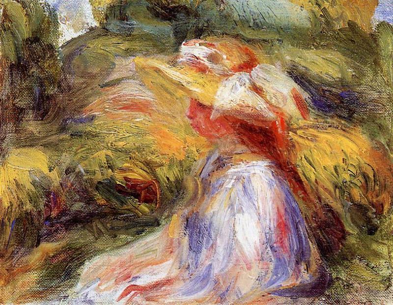 Young Woman in a Hat (1918) – Pierre-Auguste Renoir Tablo