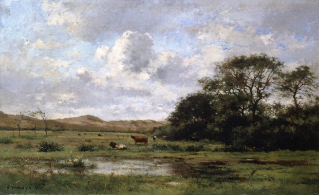 A Landscape with Cows (1881) - Pierre-Emmanuel Damoye Tablo