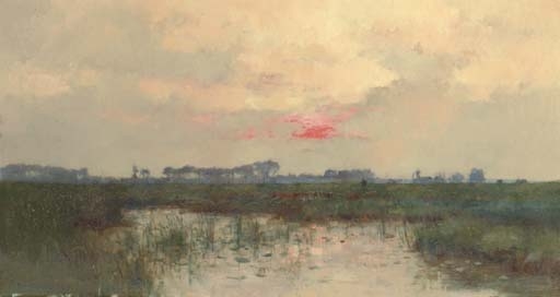 Coucher de soleil sur l'étang - Pierre-Emmanuel Damoye Tablo