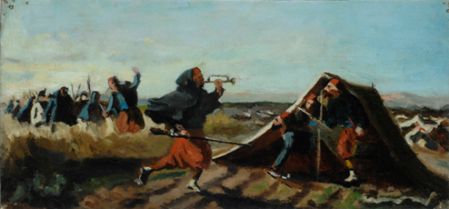 Camp of Zouaves (1860) – Silvestro Lega Tablo