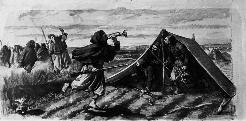 Camp of Zouaves (1861) - Silvestro Lega Tablo